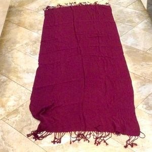 - - Large burgundy scarf